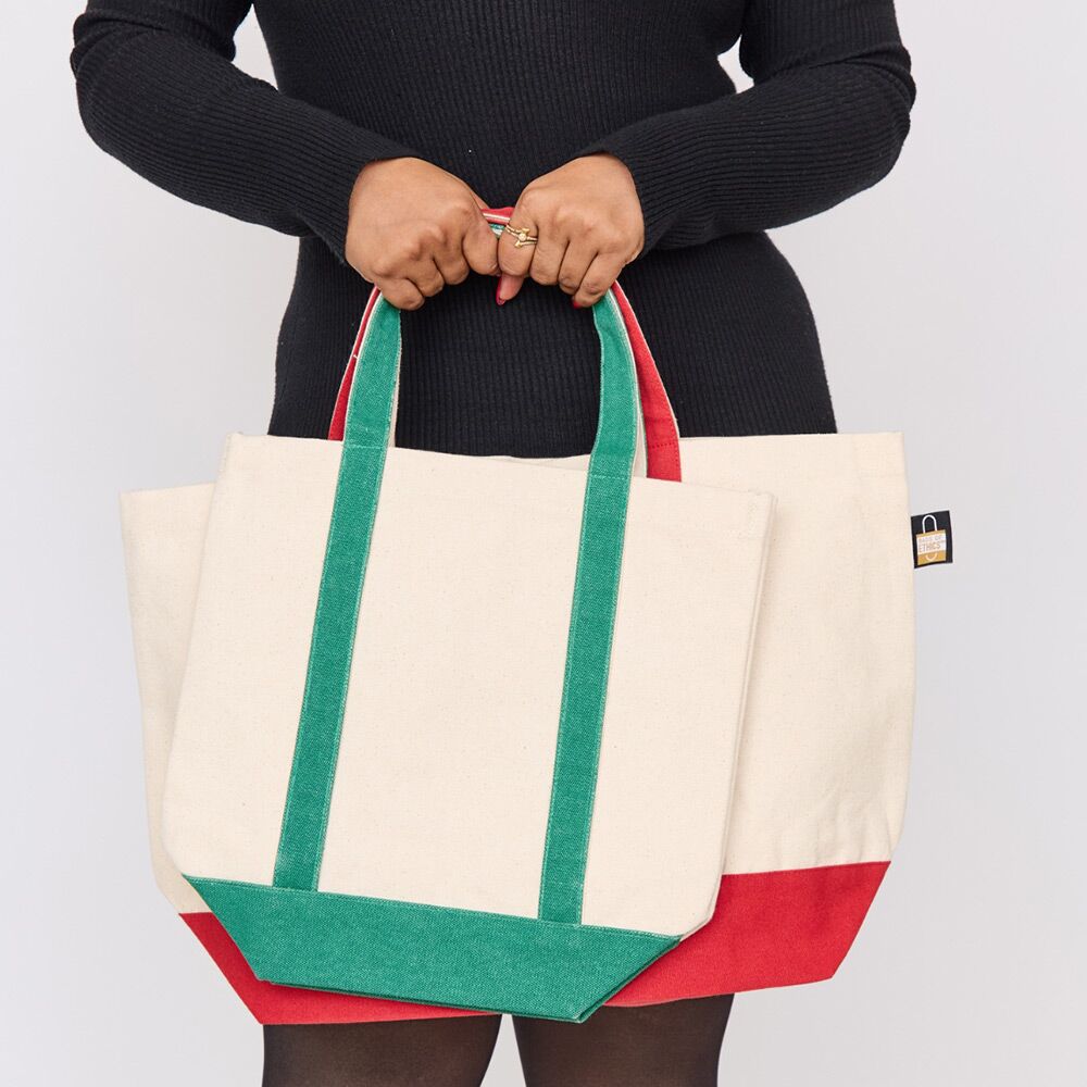 Eco-Friendly-Canvas-Bag-With-Colored-Straps Eco Friendly Canvas Bag With Colored Straps