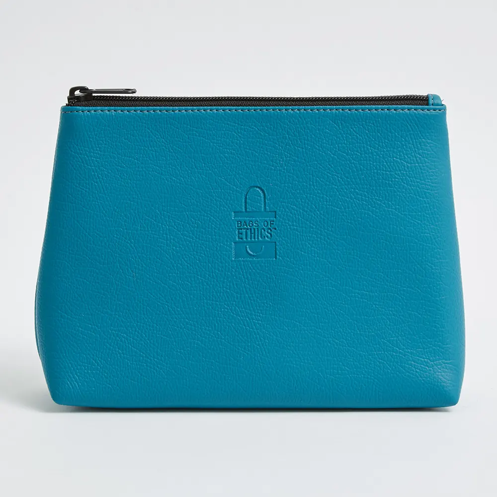 blaue vegane Lederreisetasche mit Reißverschluss für den Großhandel blaue vegane Lederreisetasche mit Reißverschluss für den Großhandel