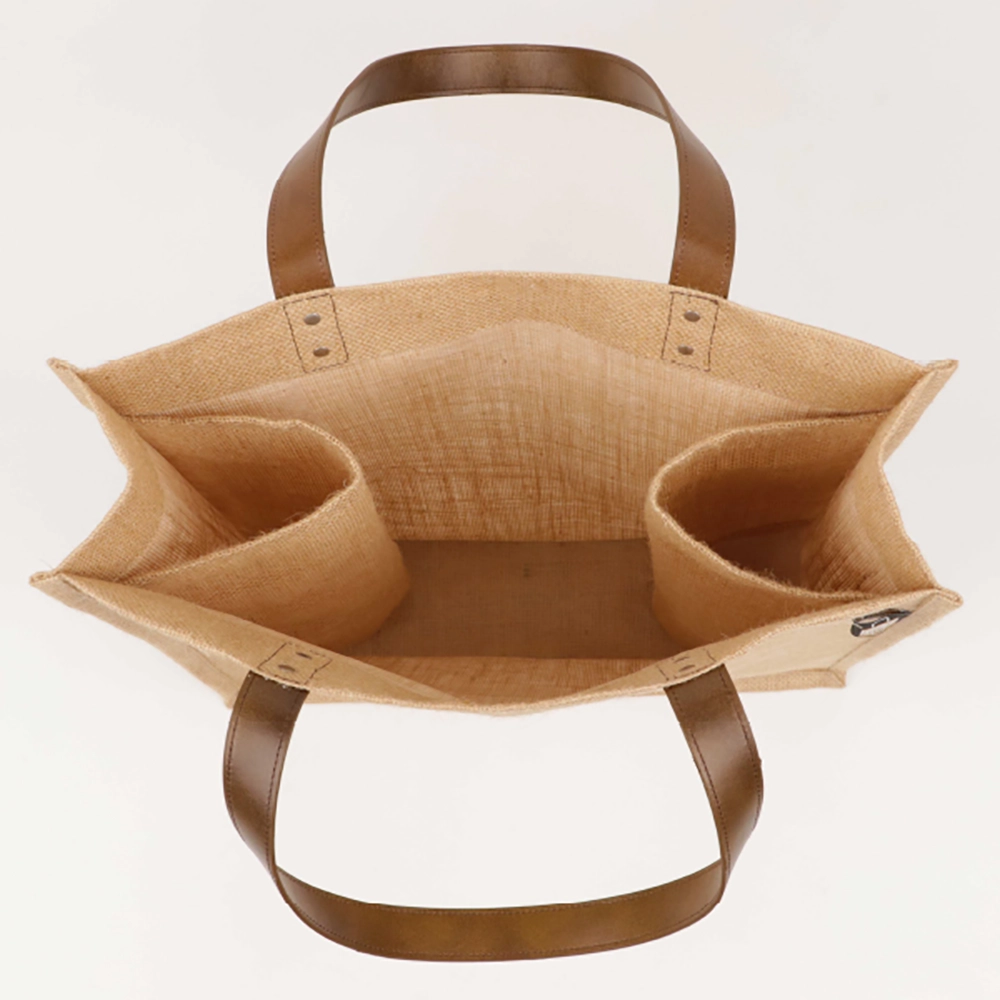 Bottle Pocket Jute tote Bag Bottle Pocket Jute tote Bag