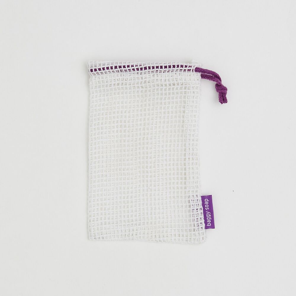 white-net-drawstring-purple-string-woven-label-baggy-soap white-net-drawstring-purple-string-woven-label-baggy-soap